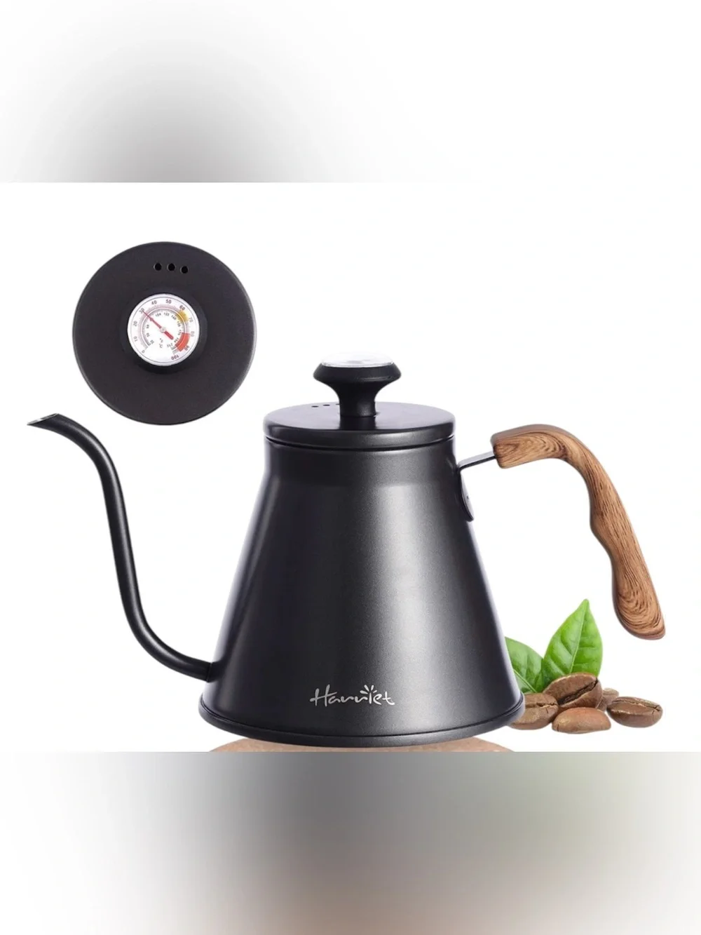 Harriet Gooseneck Kettle with Thermometer for Pour Over Coffee & Tea 37 fl oz,